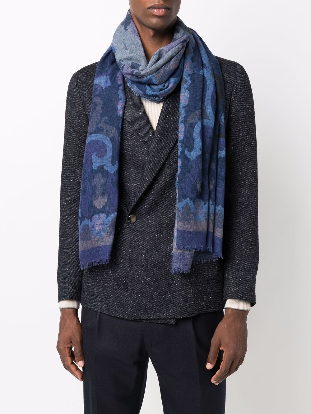 patterned cashmere scarf - 2