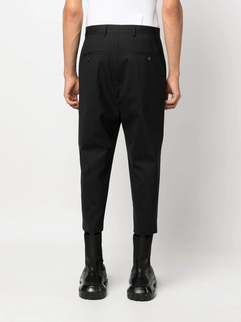 side-stripe cropped trousers - 4