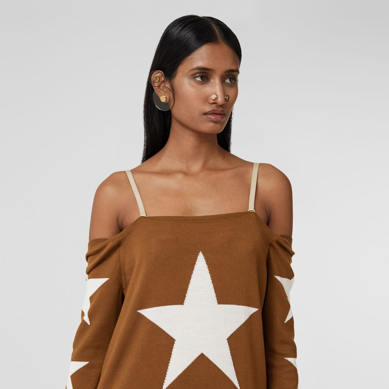 Star Motif Wool Reconstructed Sweater Dress - 8