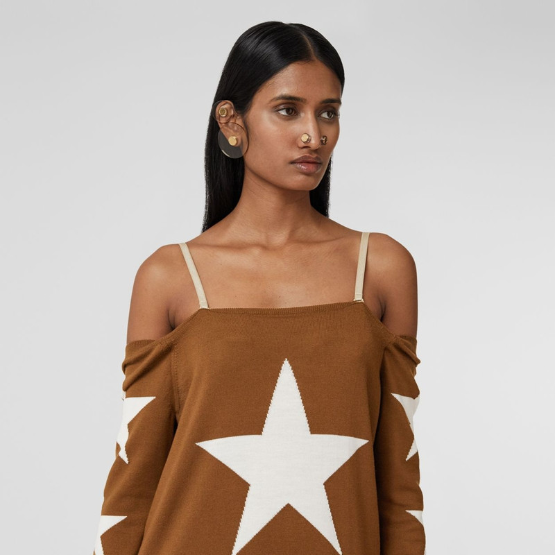 Star Motif Wool Reconstructed Sweater Dress 8