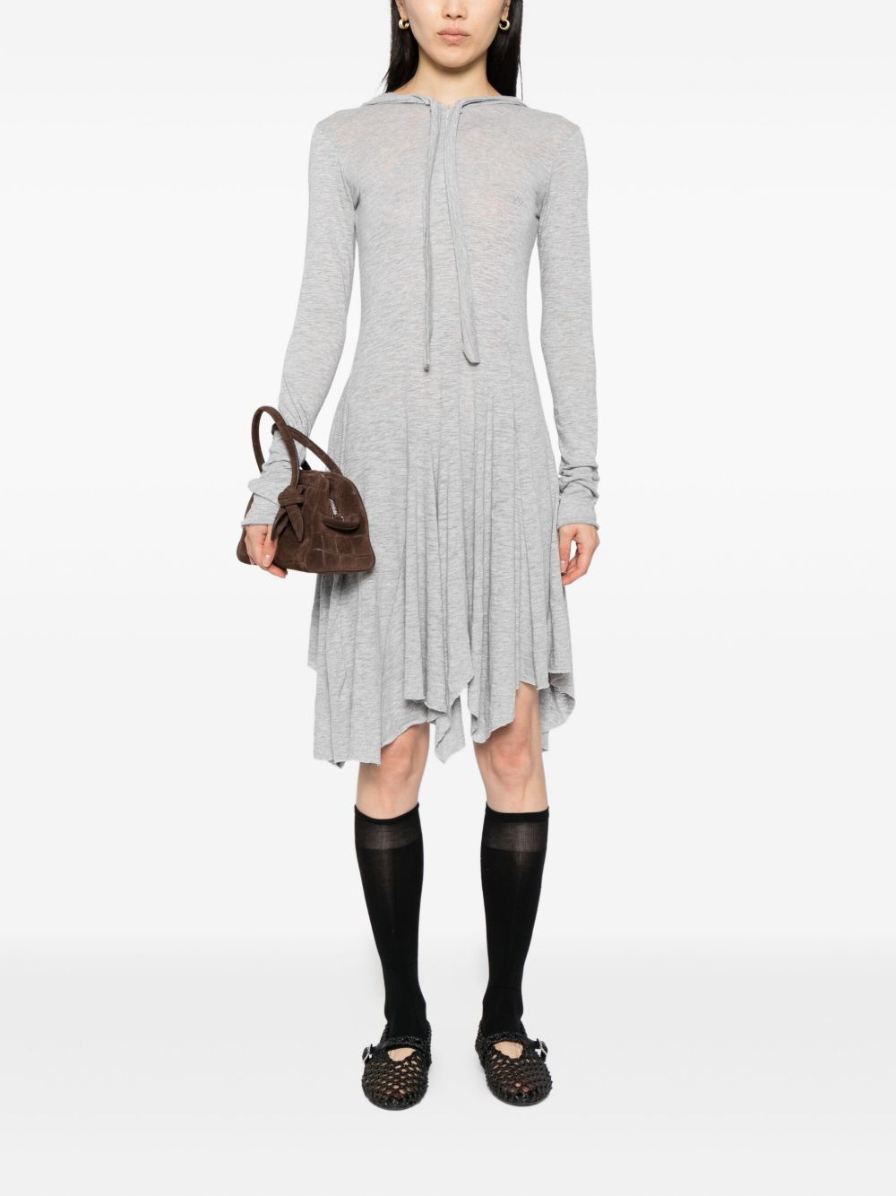 logo hooded mini dress - 2