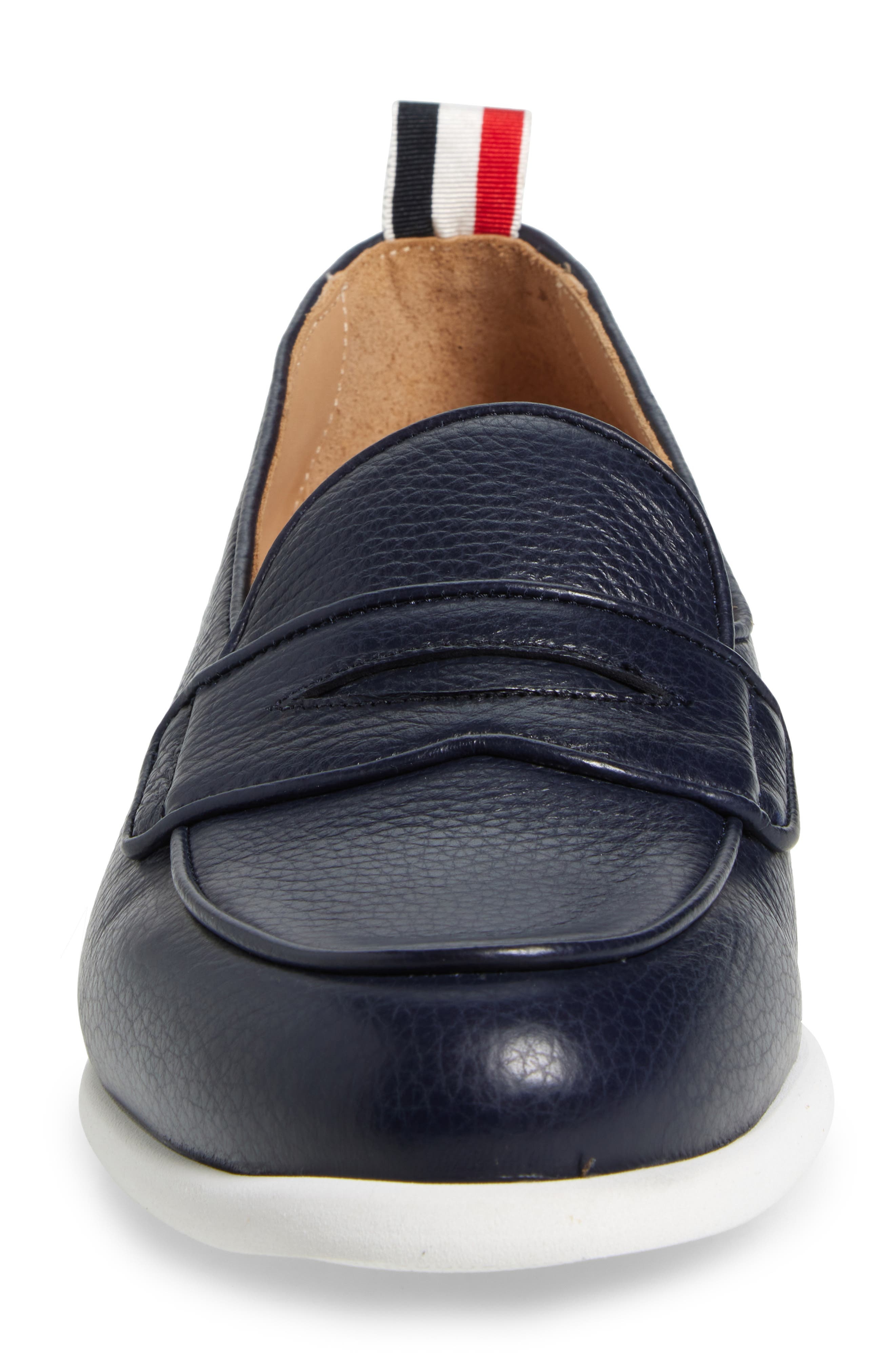 Thom Browne Varsity Square Toe Penny Loafer in Navy at Nordstrom - 4