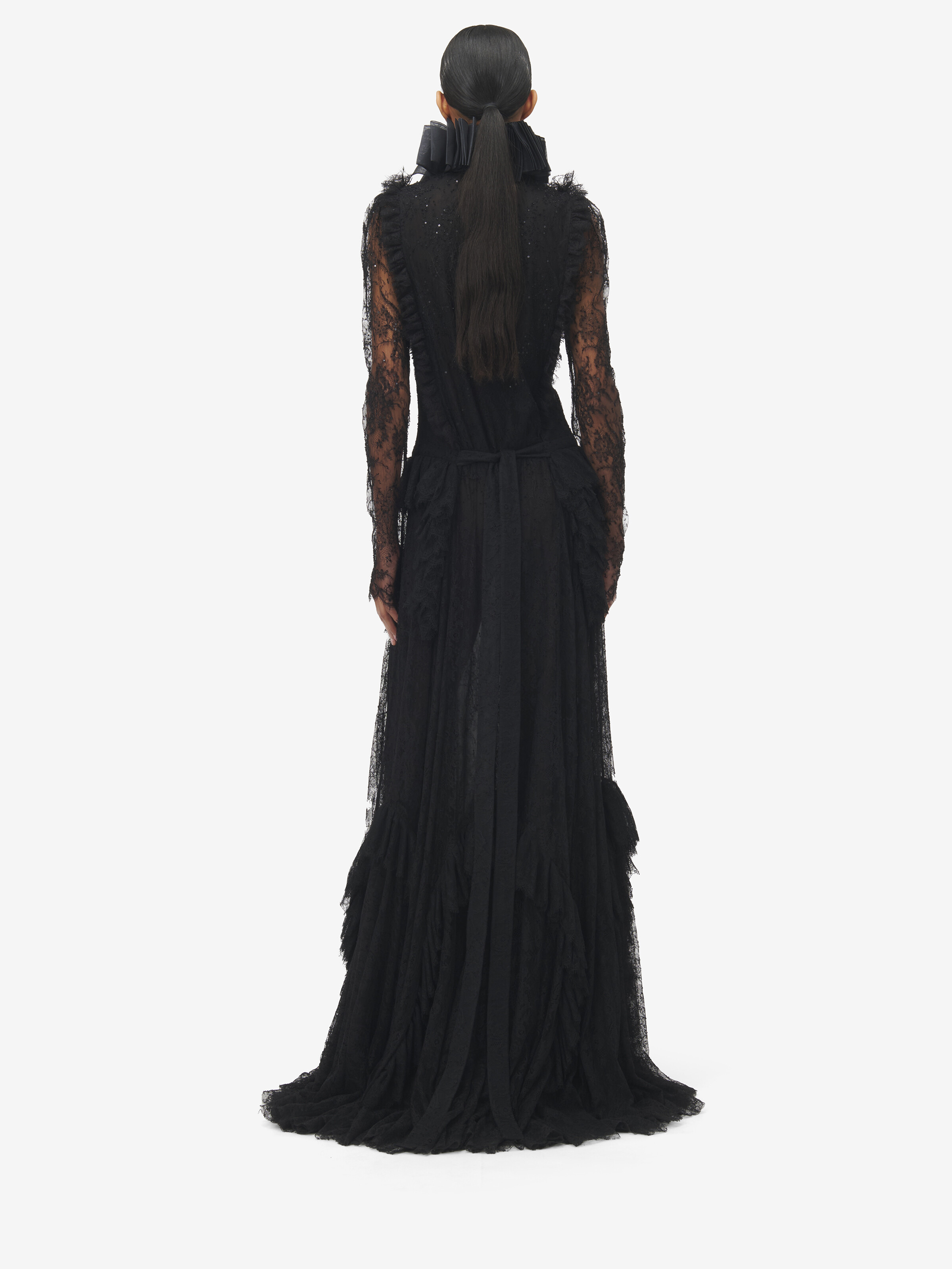 Floral Lace Embroidery Evening Dress - 4