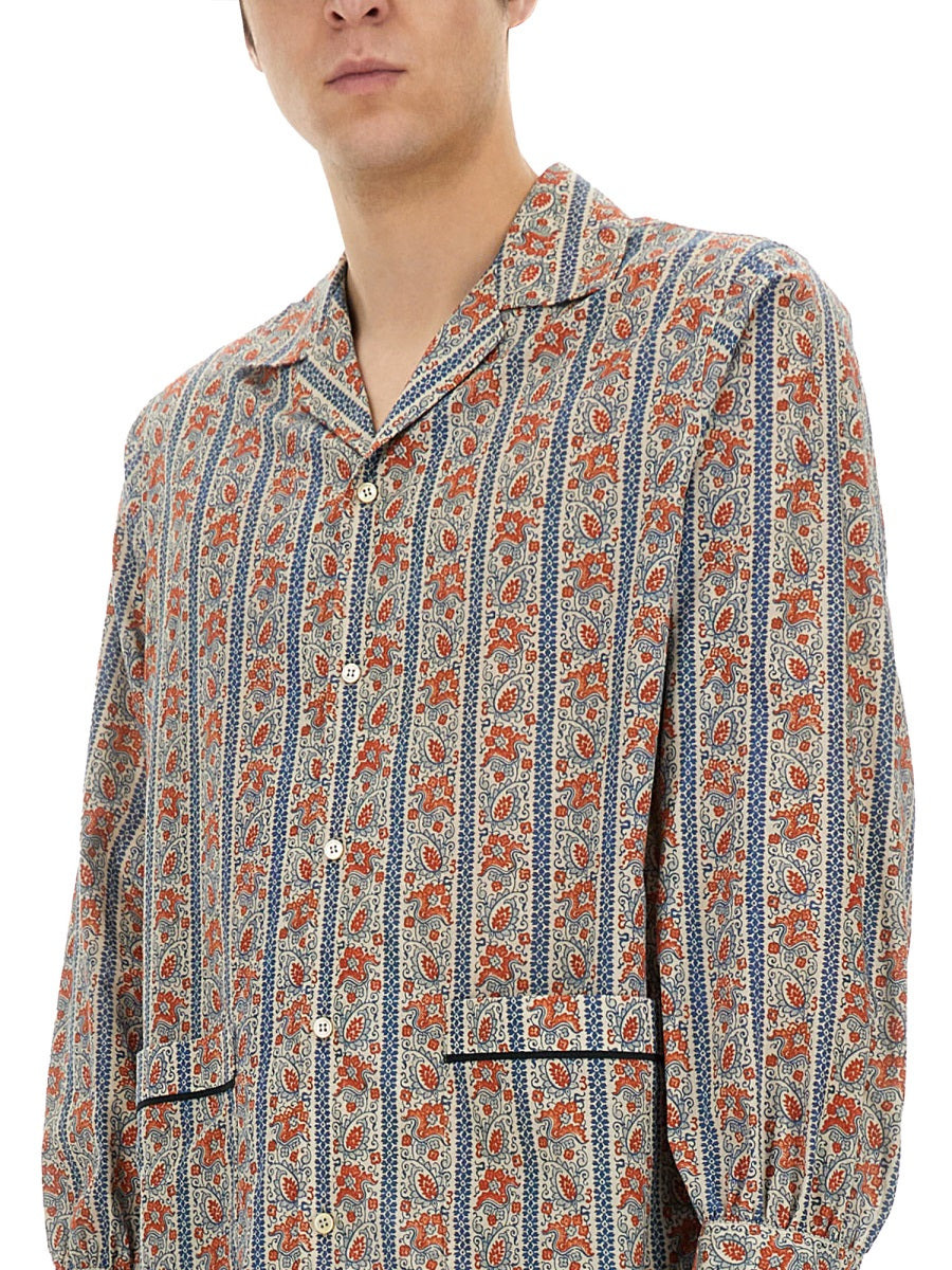 Valentino Men Pajama Shirt With "Voyage Imaginaire" Print - 4