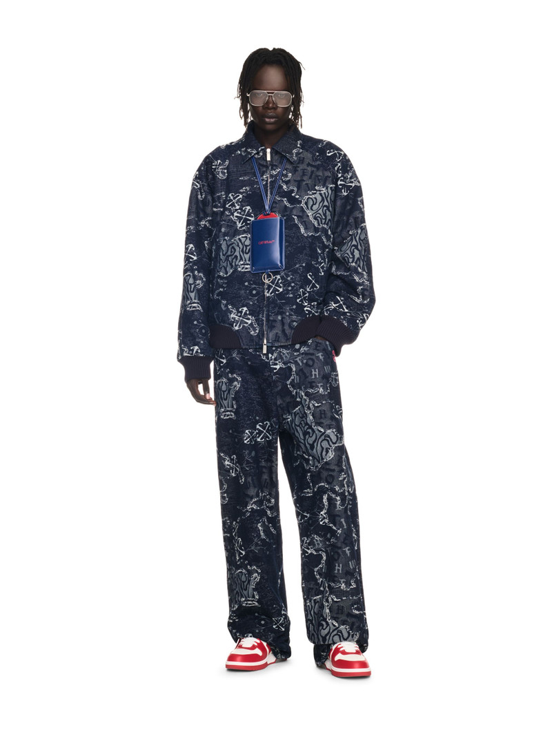 Off-White Blue Camo Jacquard Straight Jeans outlook