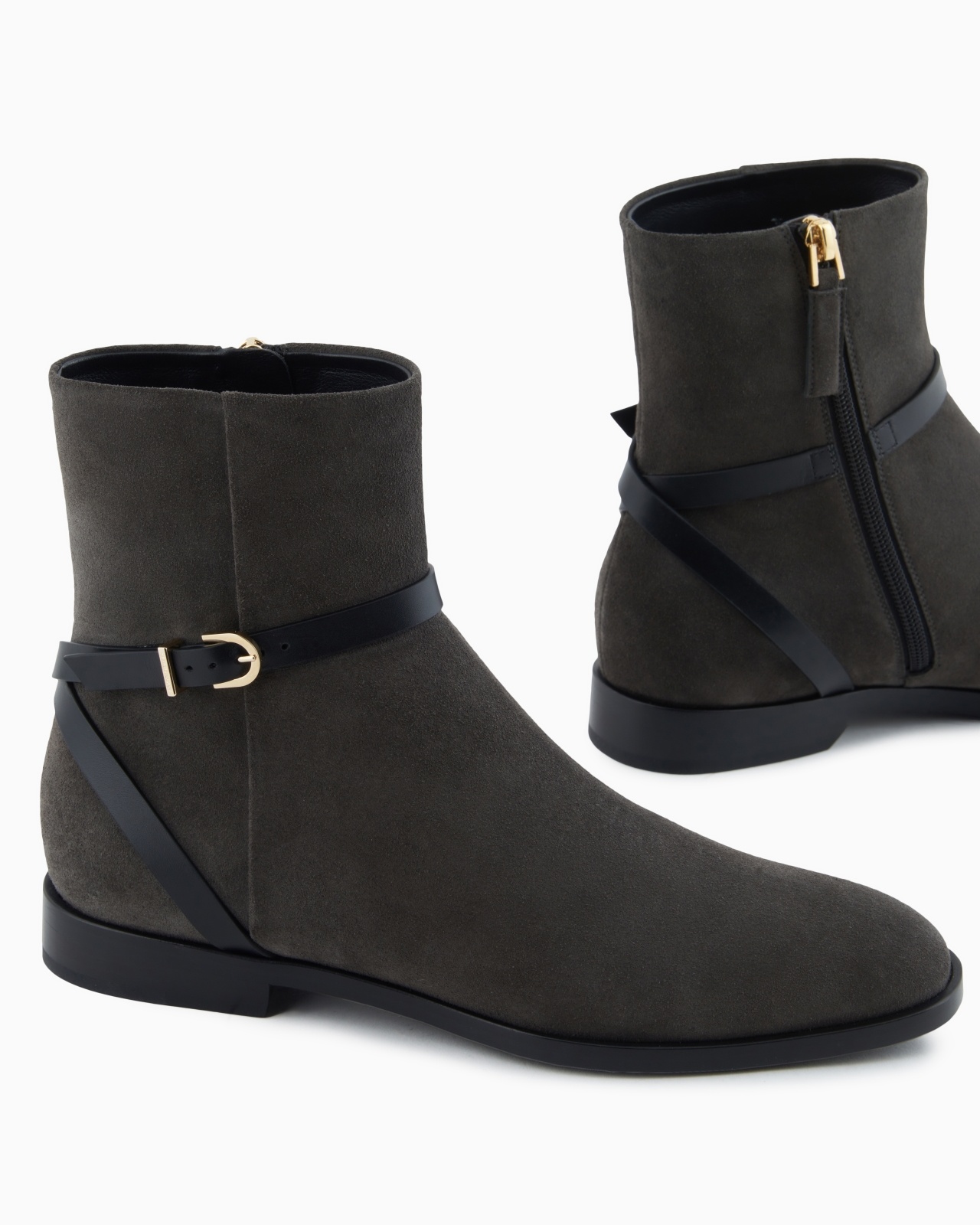 SUEDE AND CALFSKIN ANKLE BOOTS - 4