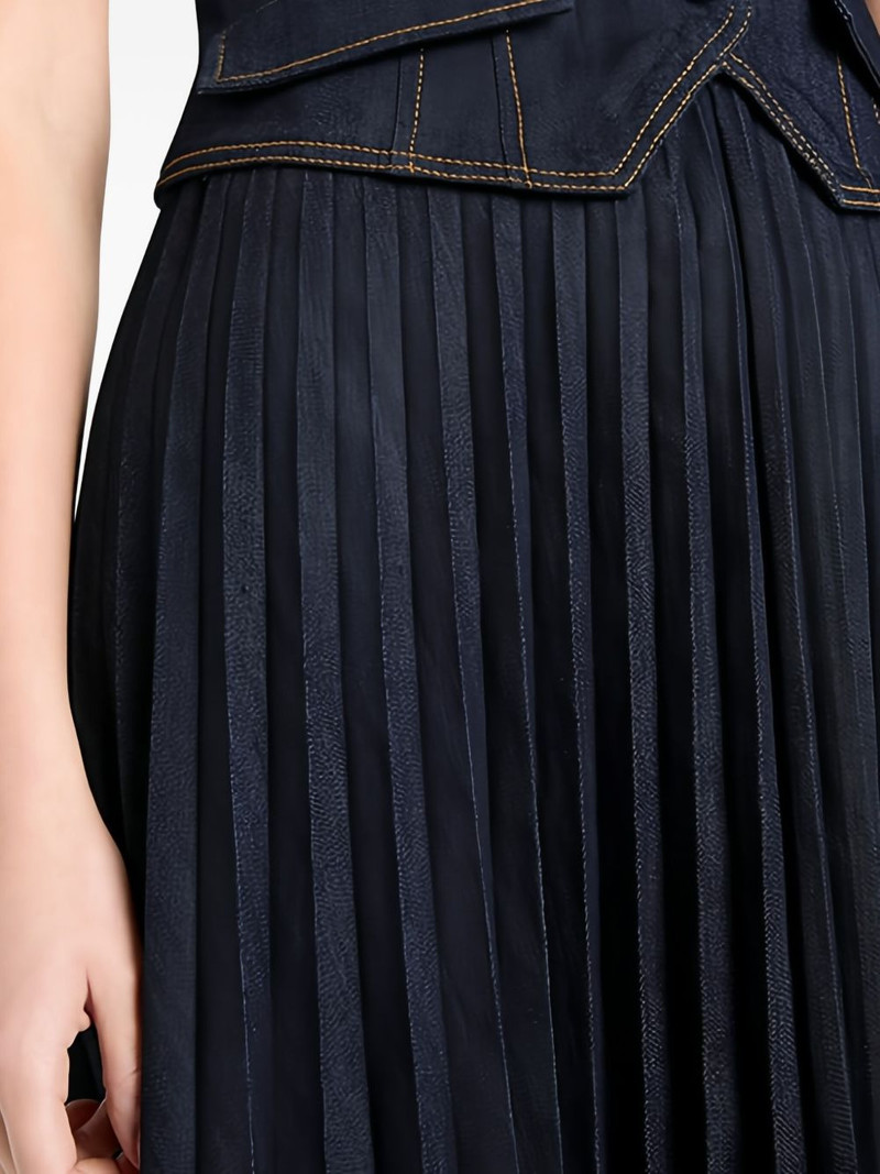 Cinq à Sept pleated denim waistcoat dress outlook