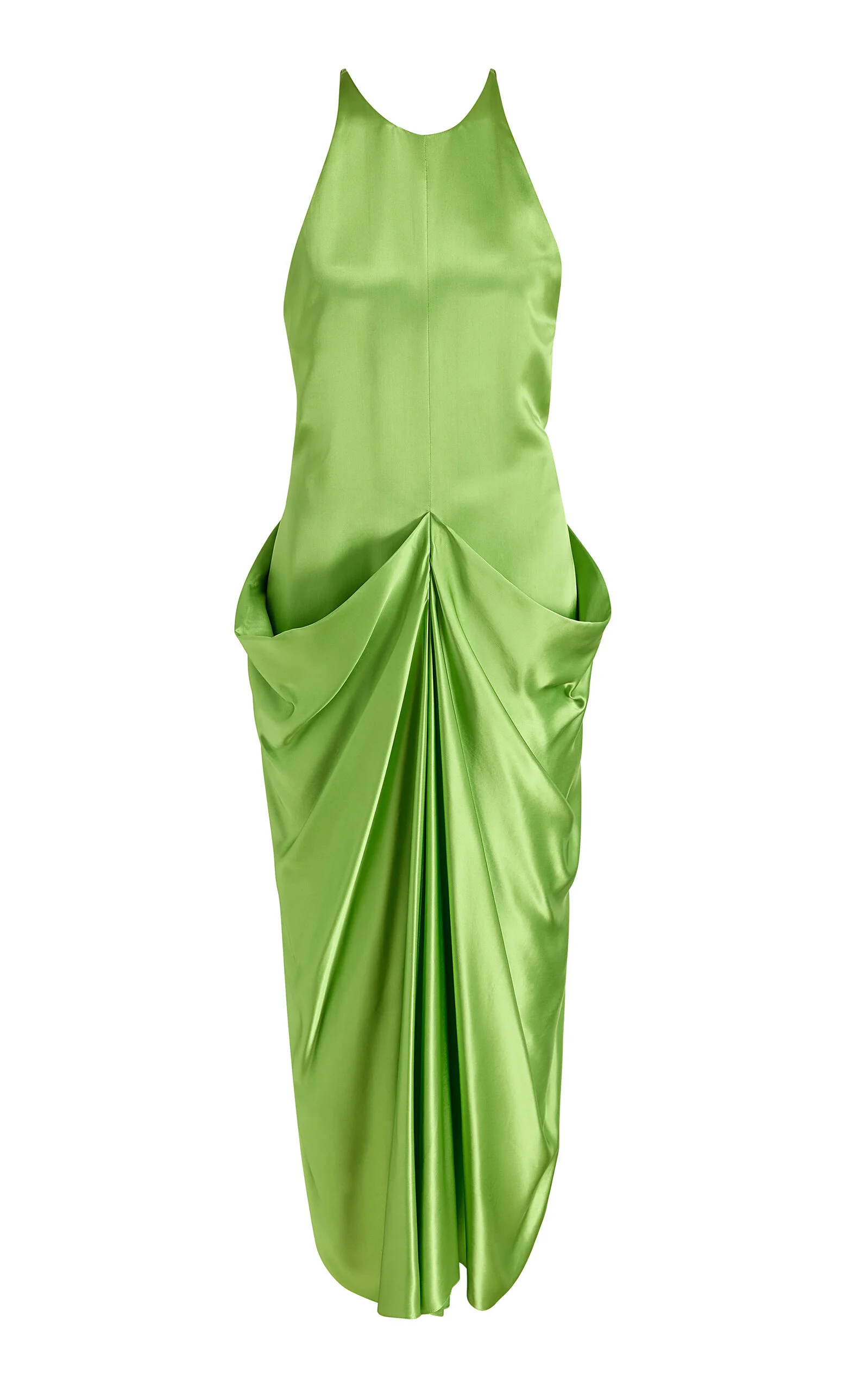 Kent Draped Satin Maxi Dress green - 1