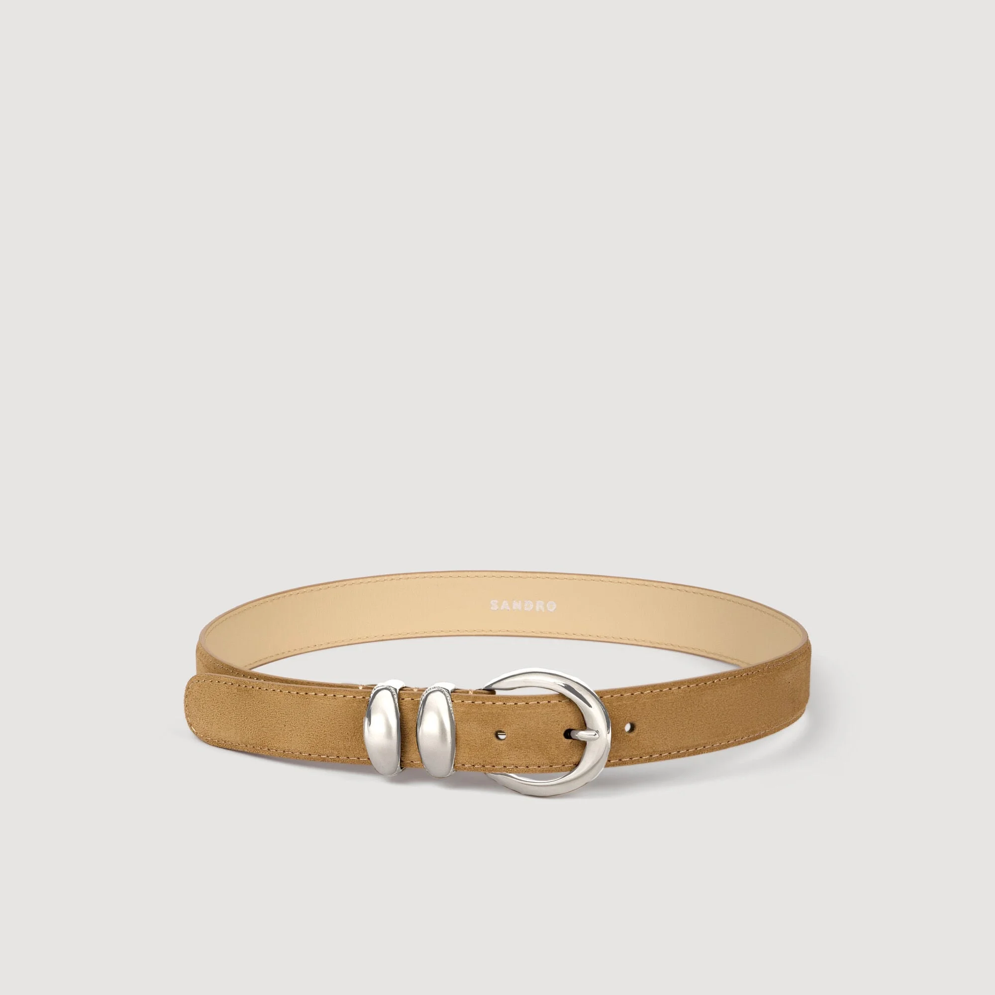 LEATHER BELT WITH METAL BUCKLE - 1