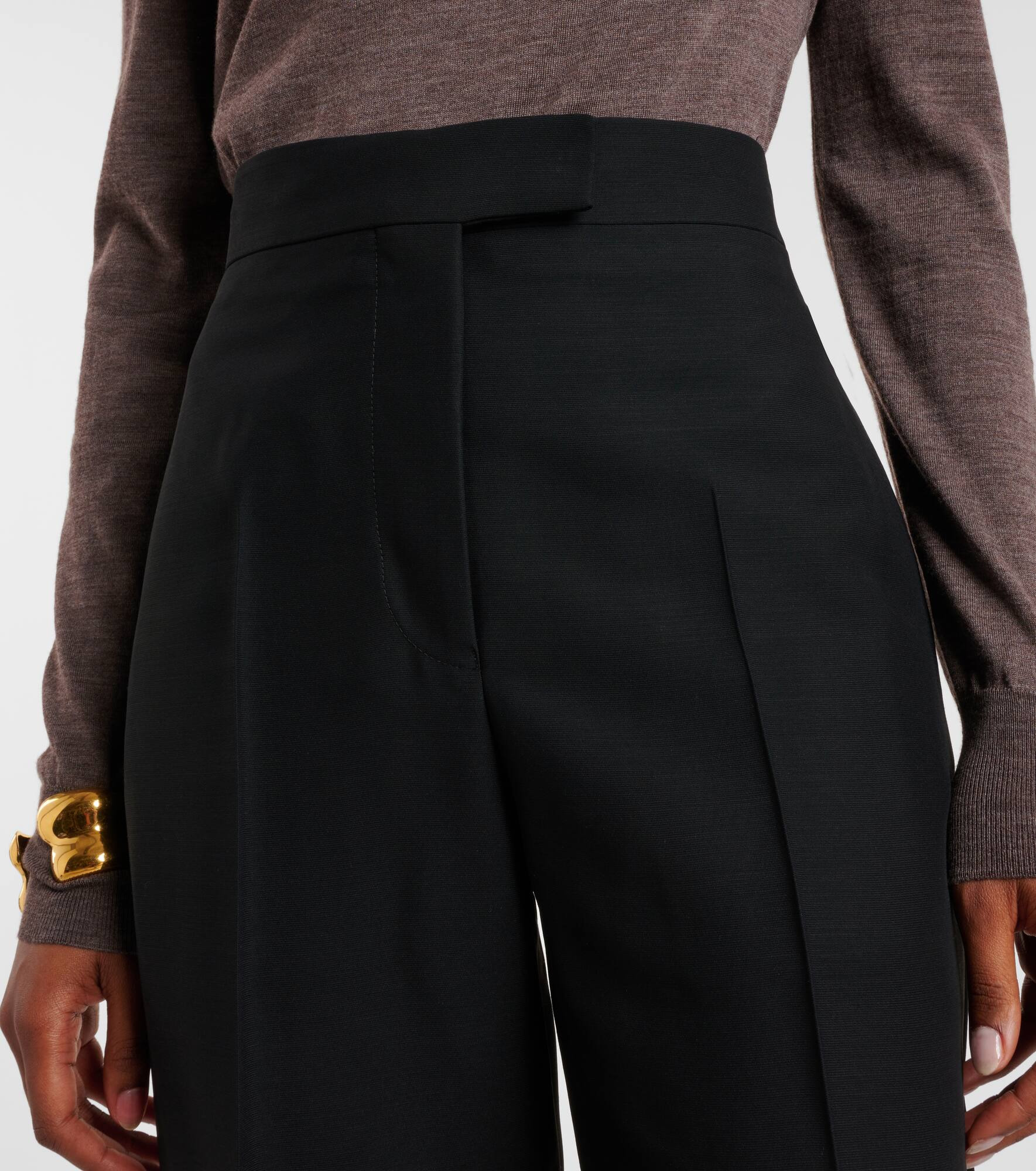 High-rise faille straight pants - 4