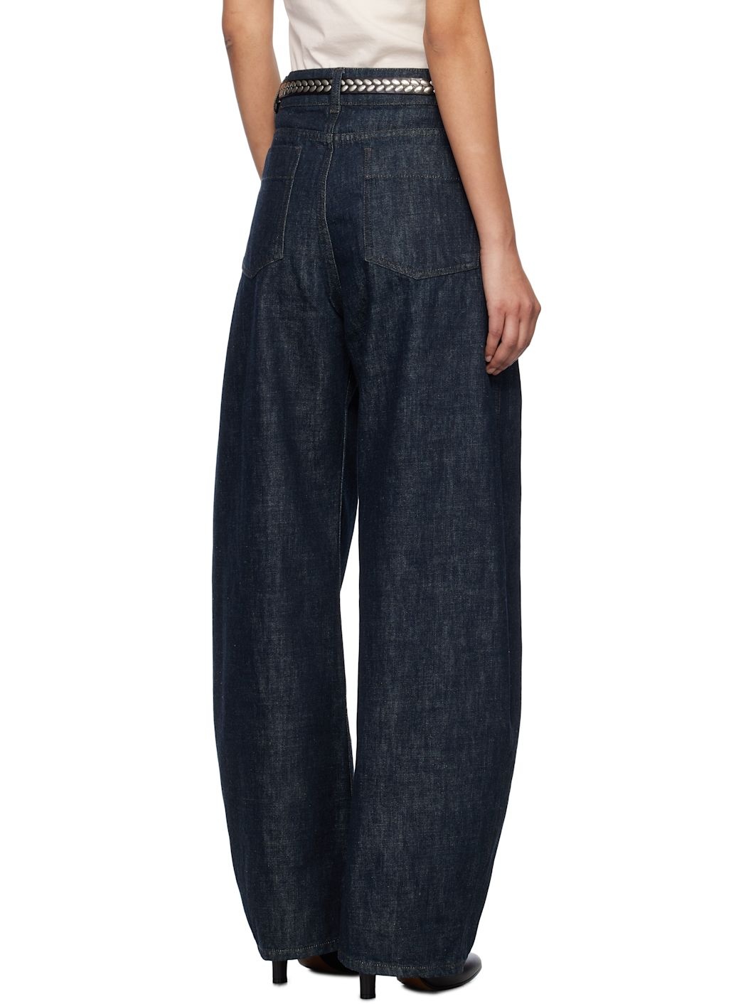 Blue High Waisted Curved Jeans - 3