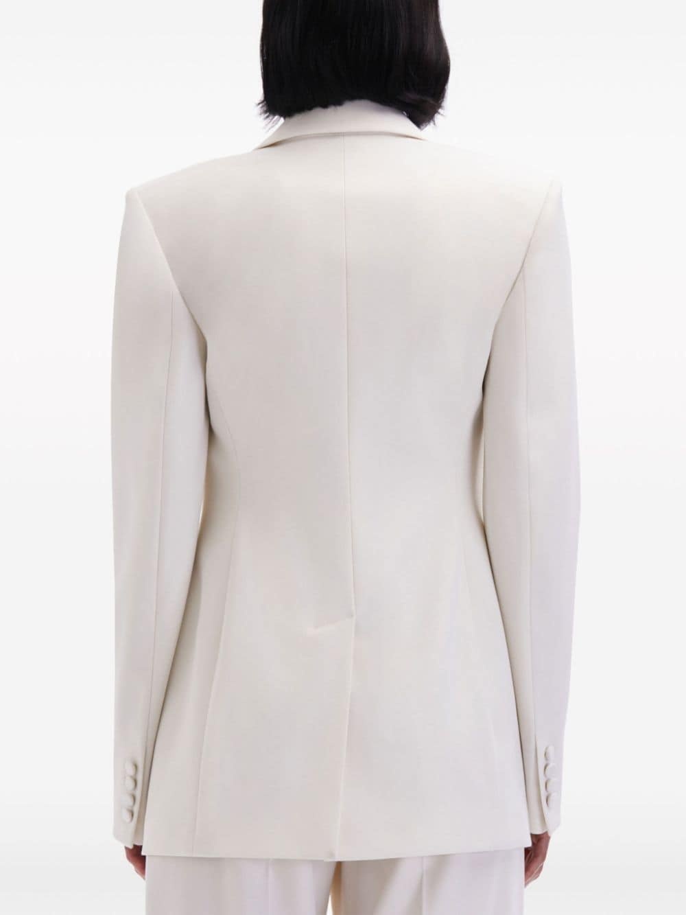 button-detail virgin-wool blazer - 5