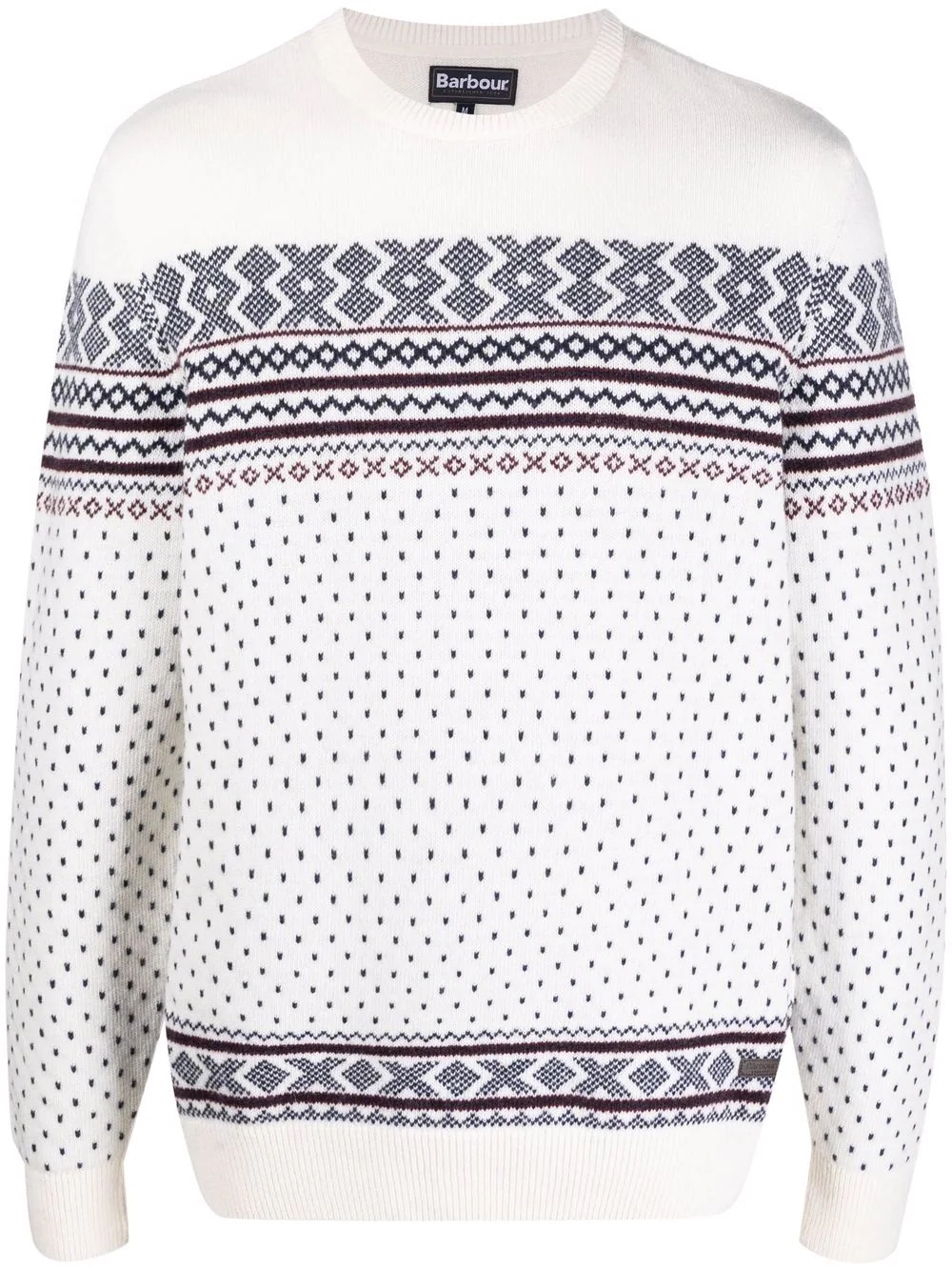 geometric-print wool jumper - 1