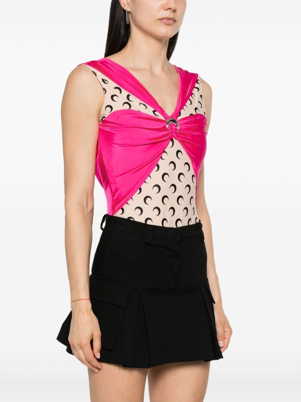 logo-plaque panelled bodysuit - 3