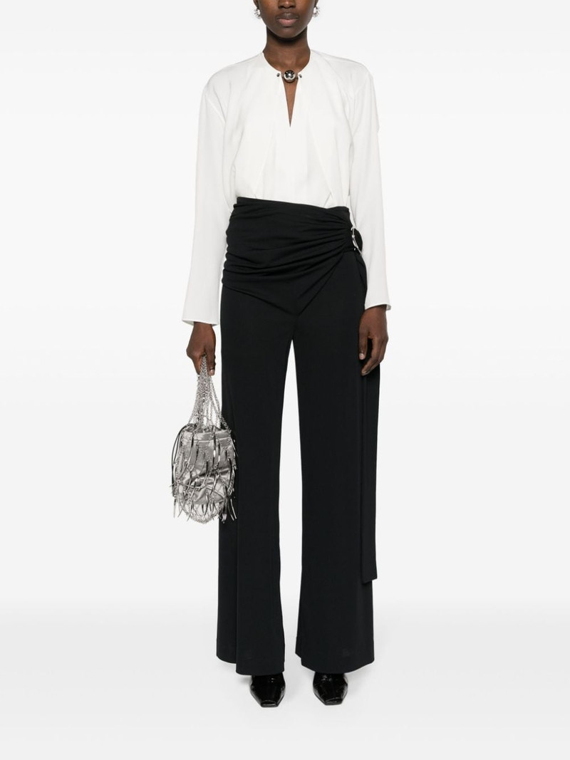 rabanne wraparound-design palazzo pants outlook