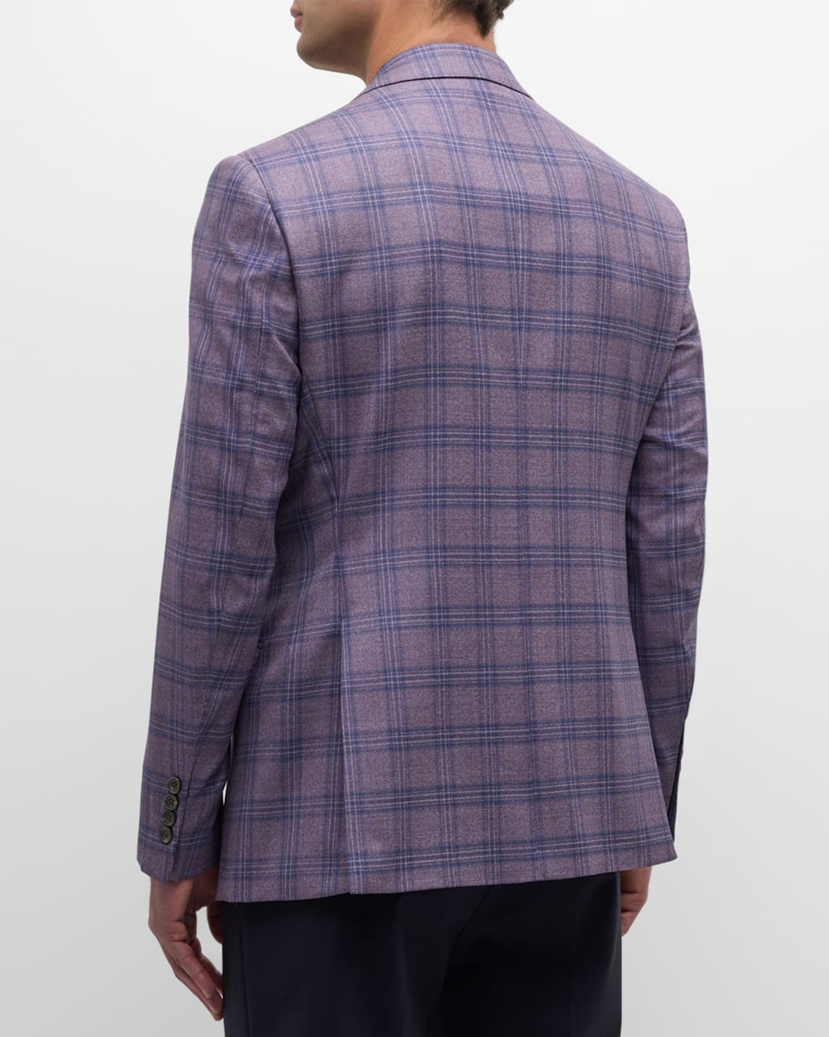 Men's Tonal Wool Plaid Sport Coat - 5