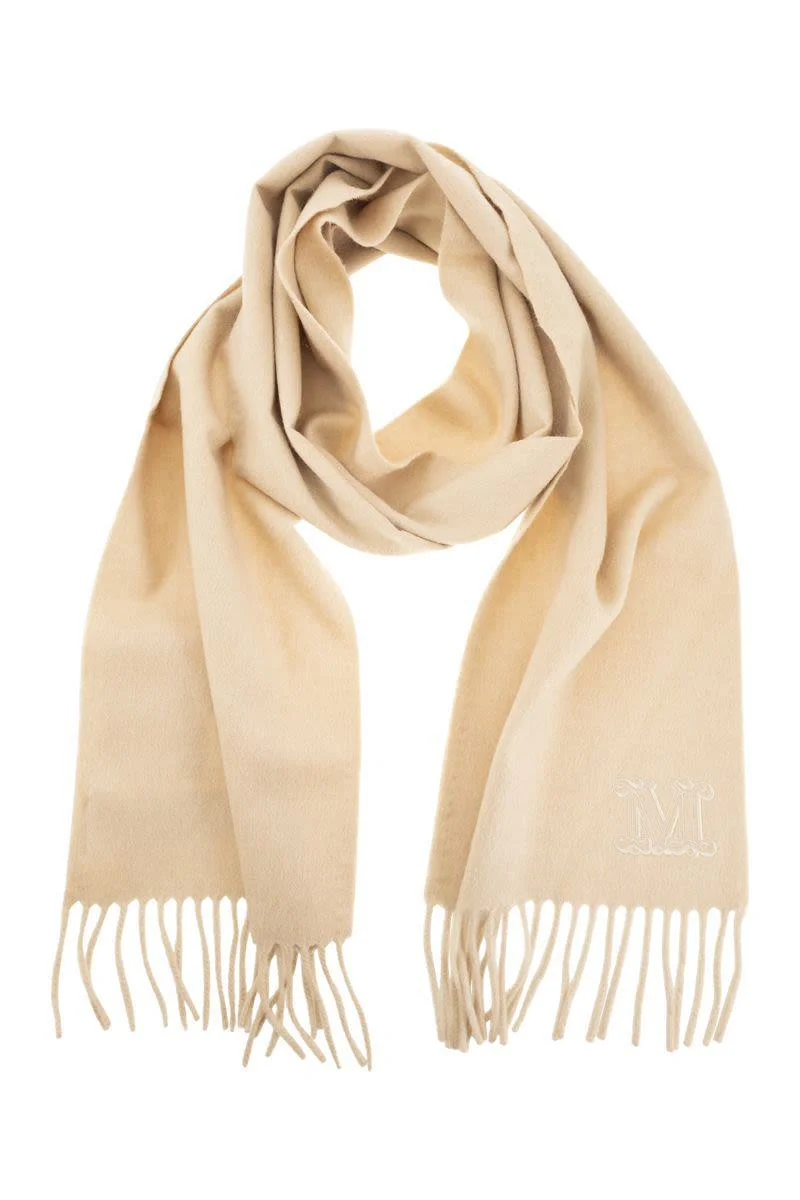Max Mara Wkclara - Camel Stole With Monogram Embroidery - 1