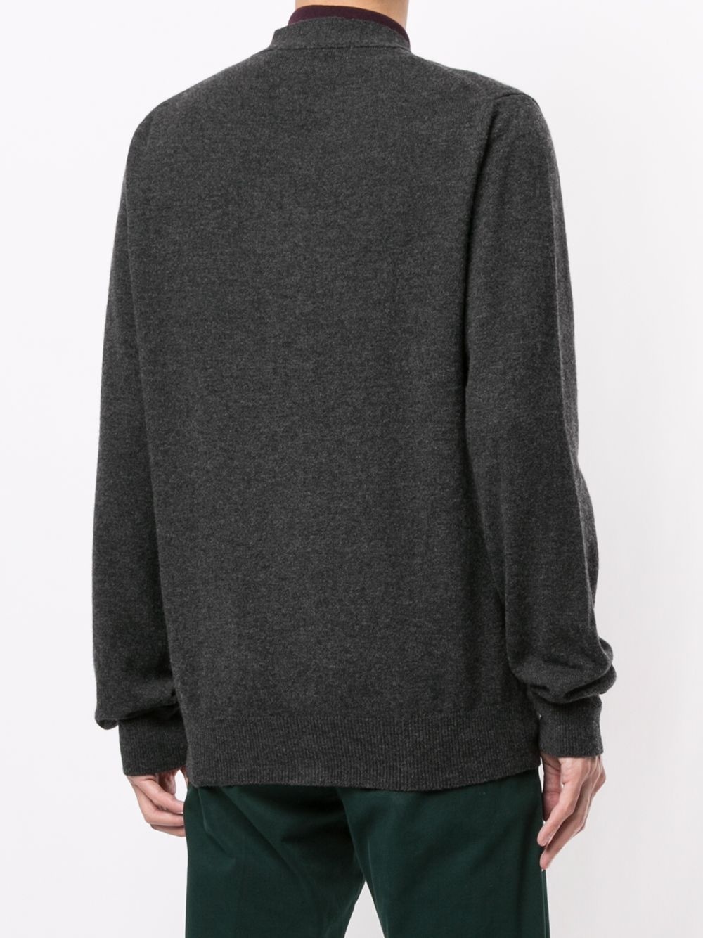 logo button-down cardigan - 8