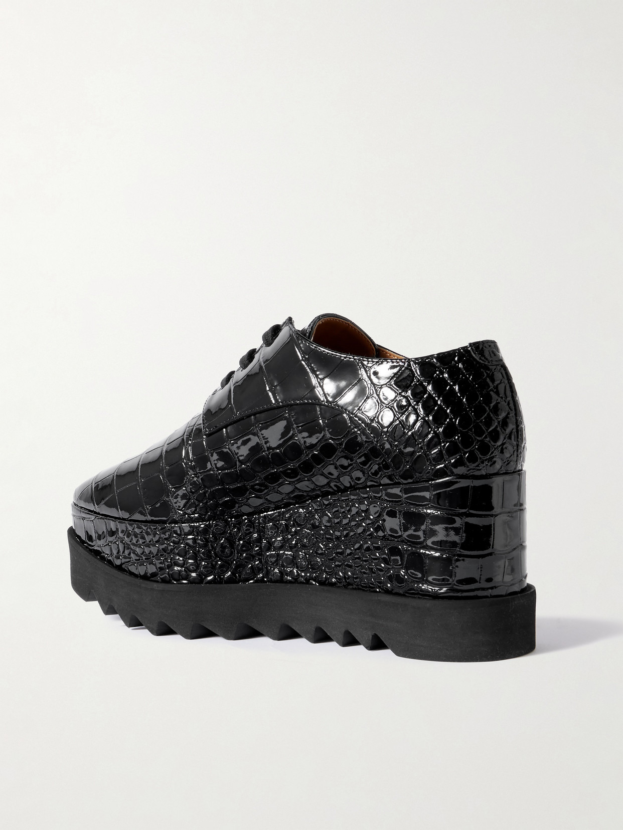 Elyse Croc-effect Vegetarian Platform Brogues - 3