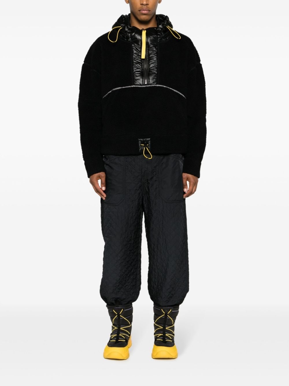 x Pyer Moss Teddy logo-patch fleece hoodie - 2