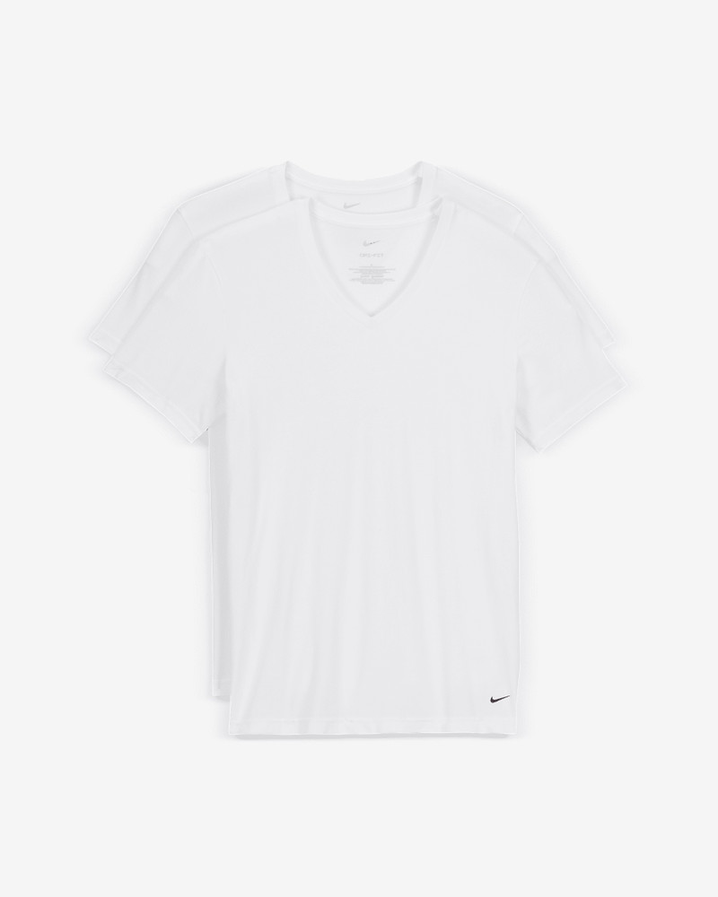 Nike Dri-FIT Essential Cotton Stretch Slim Fit V-Neck Undershirt (2-Pack) 6