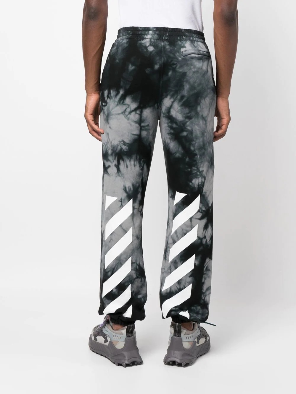 marbled stripe-print track pants - 7