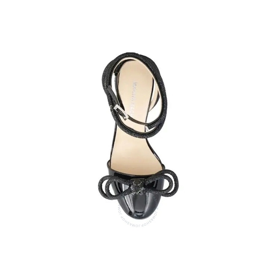 Mach & Mach Double Bow Strass Patent Leather Sandals - 3