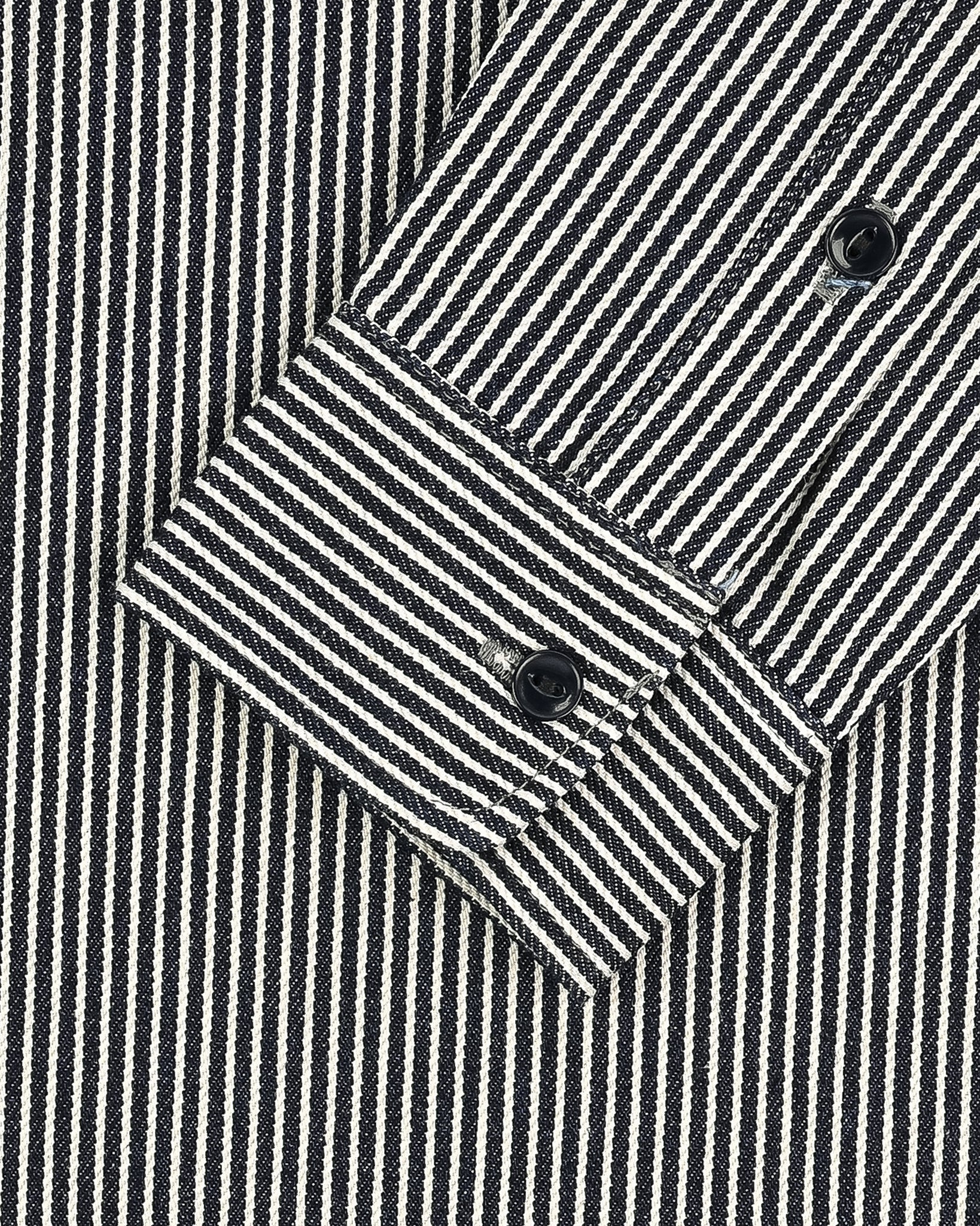 IHSH-274-IND 12oz Hickory Stripe Work Shirt - Indigo - 9
