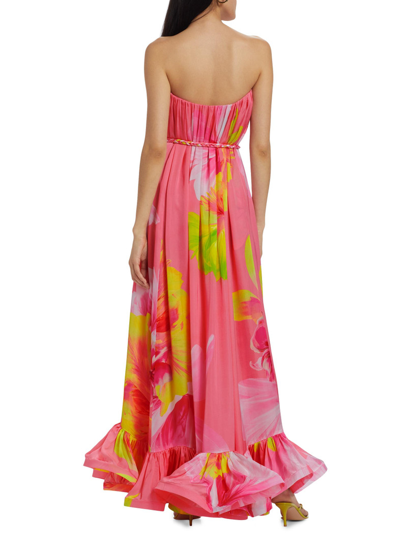 Women's Strapless Floral Maxi Dress - Pink Floral 5