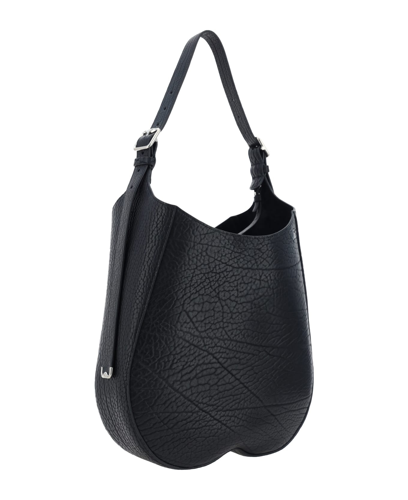 Black Leather Medium Chess Shoulder Bag - 3