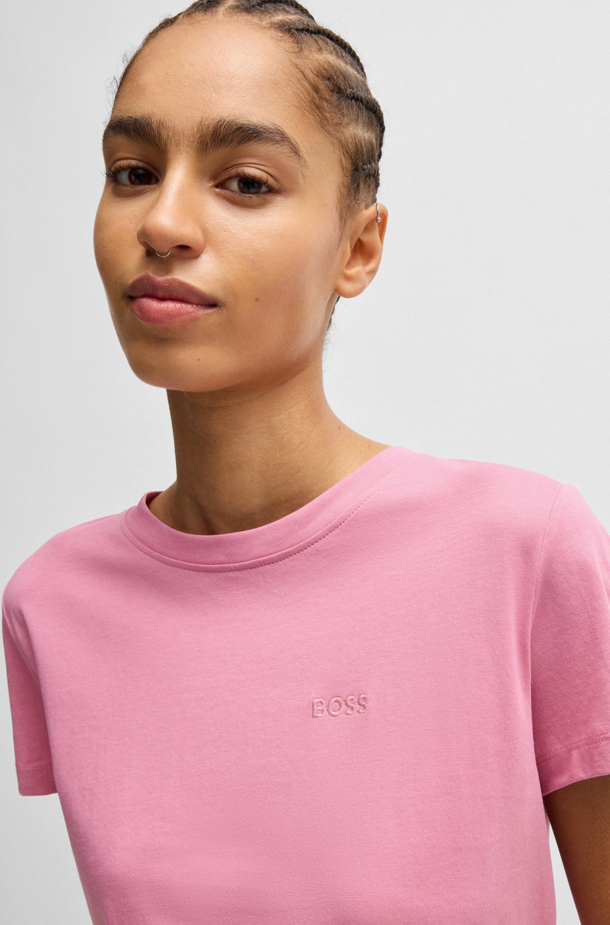LOGO-DETAIL T-SHIRT IN COMPACT COTTON JERSEY - 5