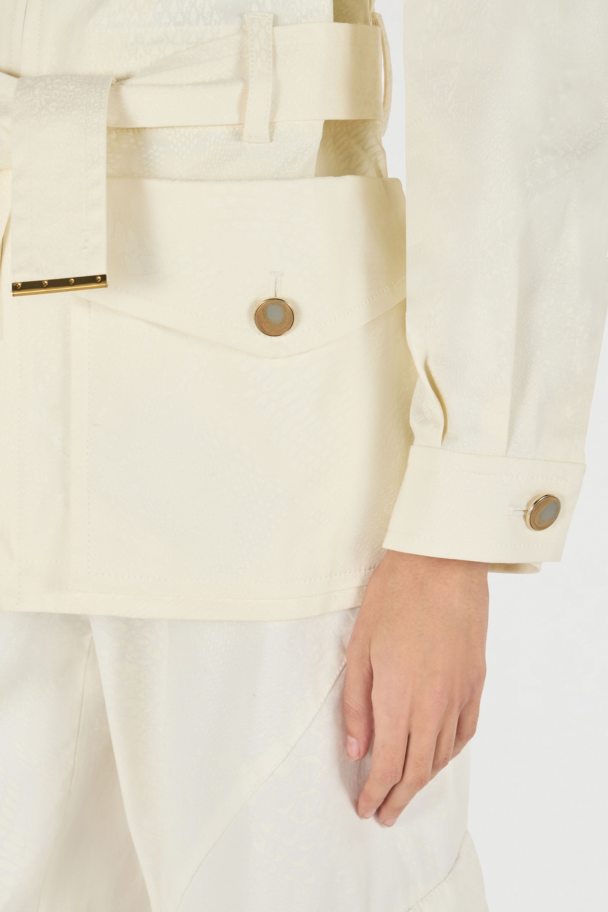 Jacket With belt And Python Pattern - 6