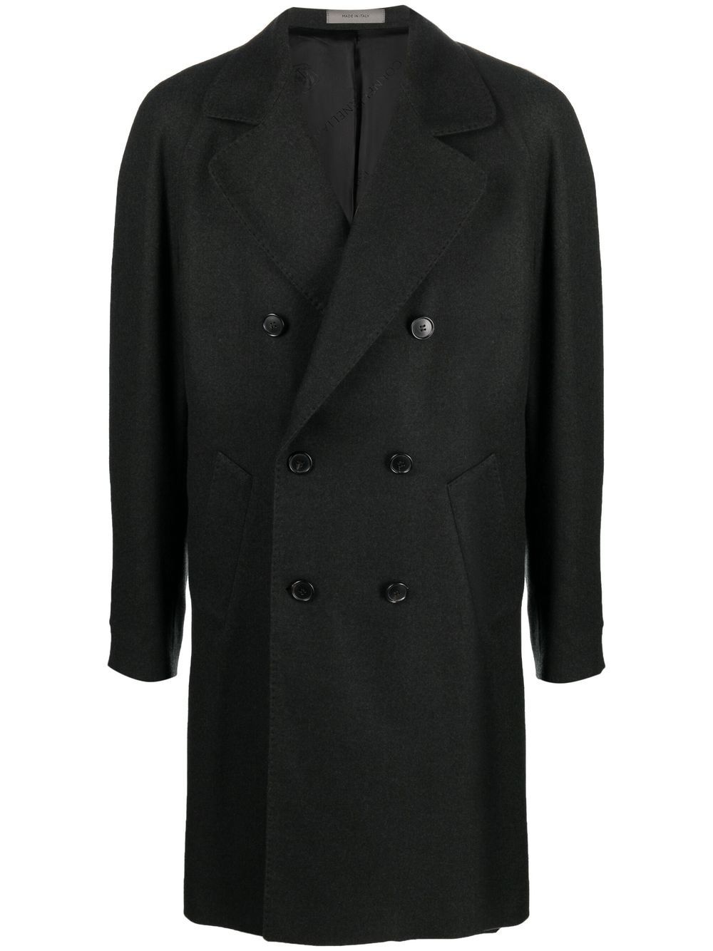 double-breasted wool coat - 1