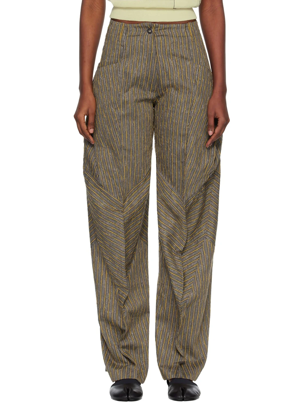 Gray & Yellow Centennial Trousers - 1