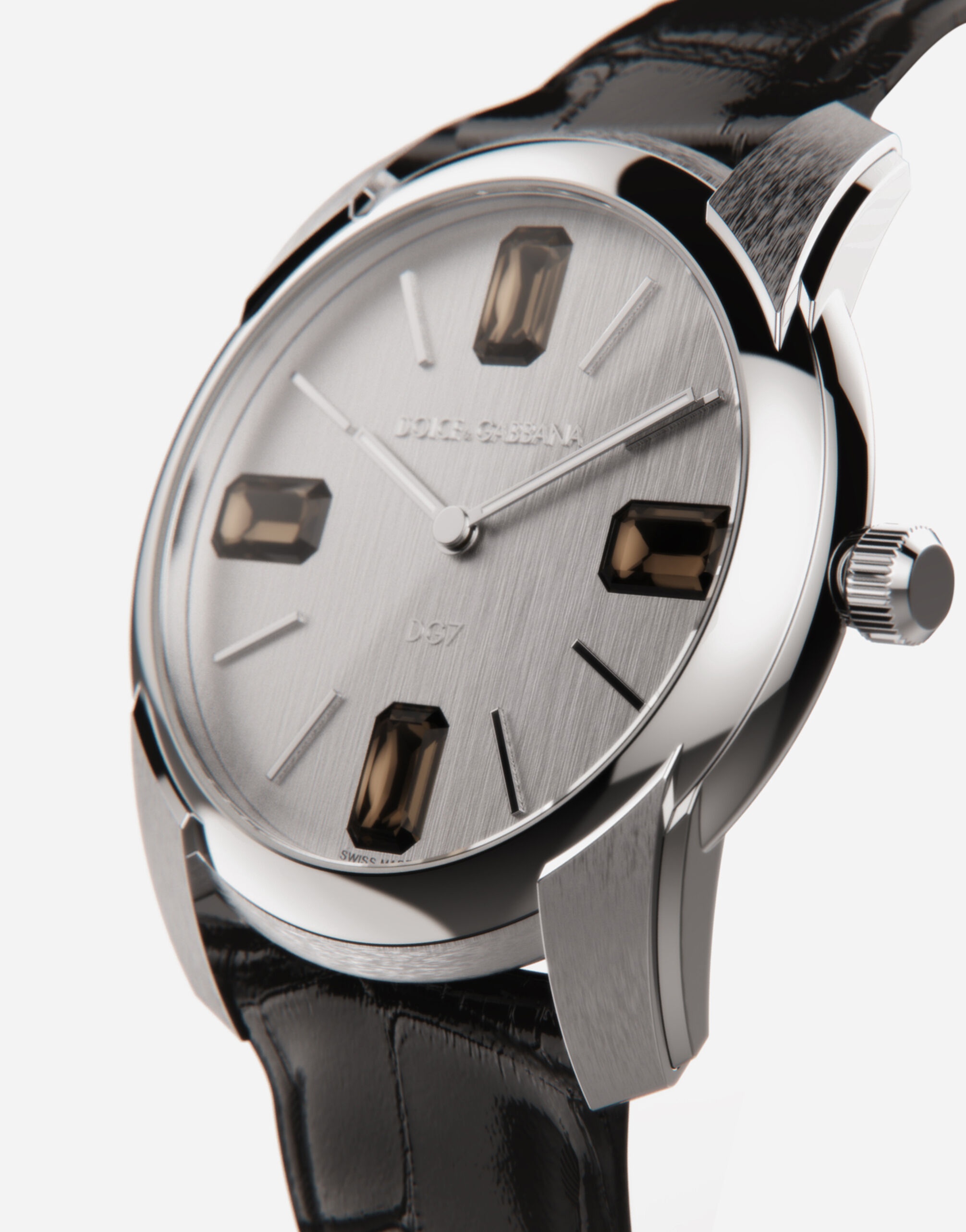 Steel watch with smoky quartz - 2