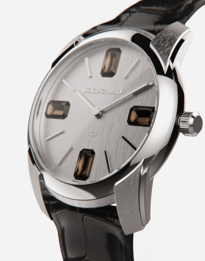 Dolce & Gabbana Steel watch with smoky quartz outlook