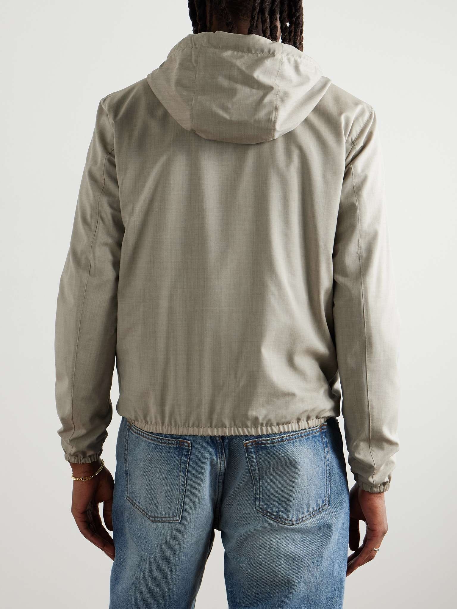 Reversible Virgin Wool and Silk-Blend and Shell Hooded Jacket - 4