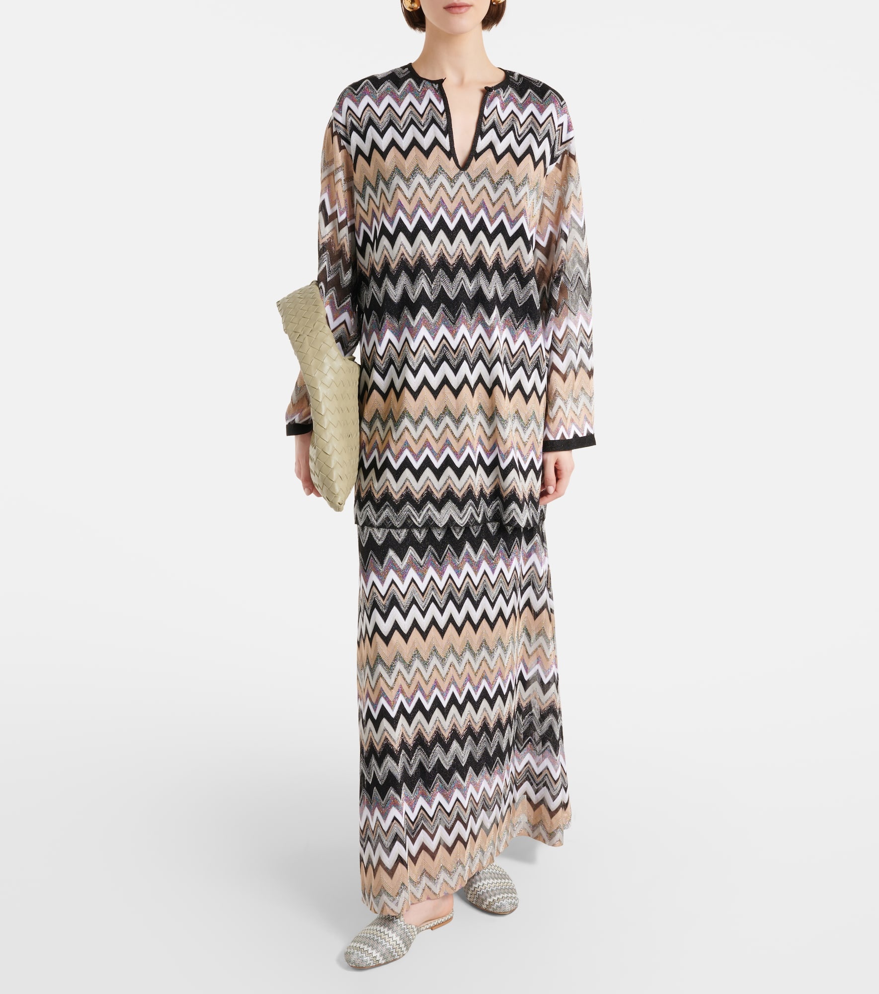 Zig Zag canvas mules - 2