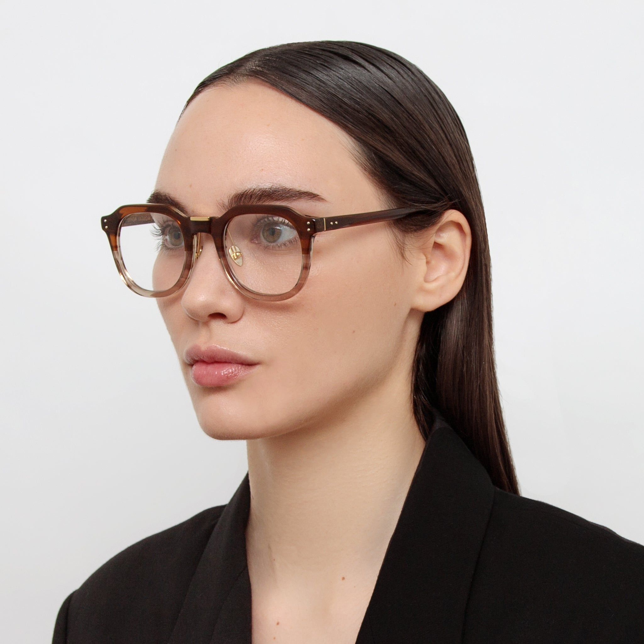 MEN'S FLETCHER ANGULAR OPTICAL FRAME IN CARAMEL HORN - 3