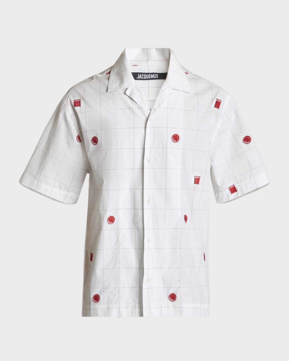 Men's Grid Check Icon Camp Shirt - 1