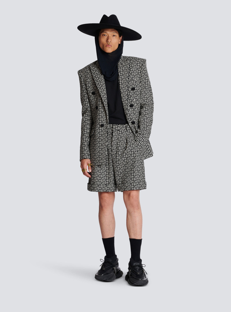 Balmain Oversized monogrammed blazer outlook