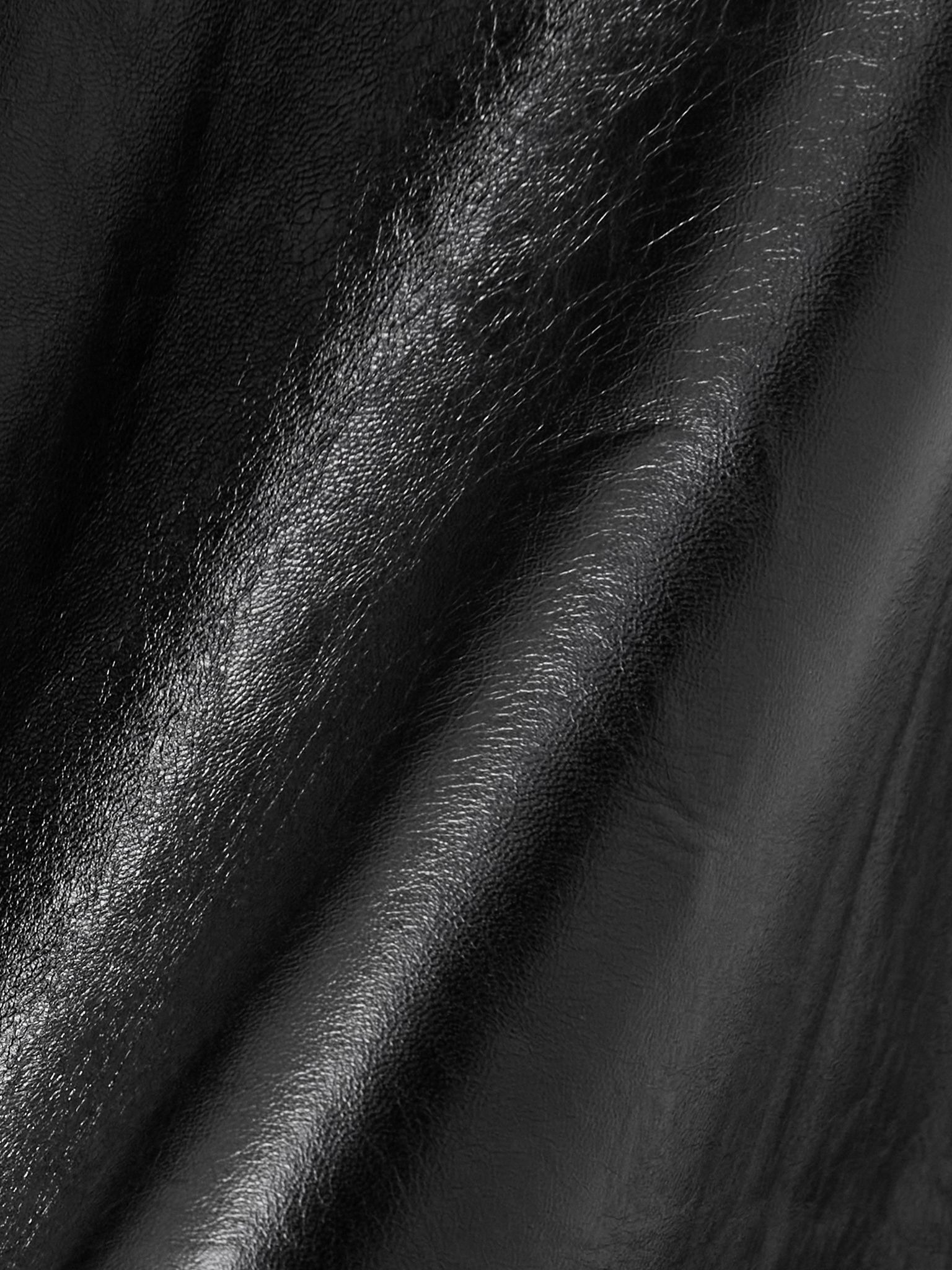 Paneled crinkled-leather midi skirt Black - 6