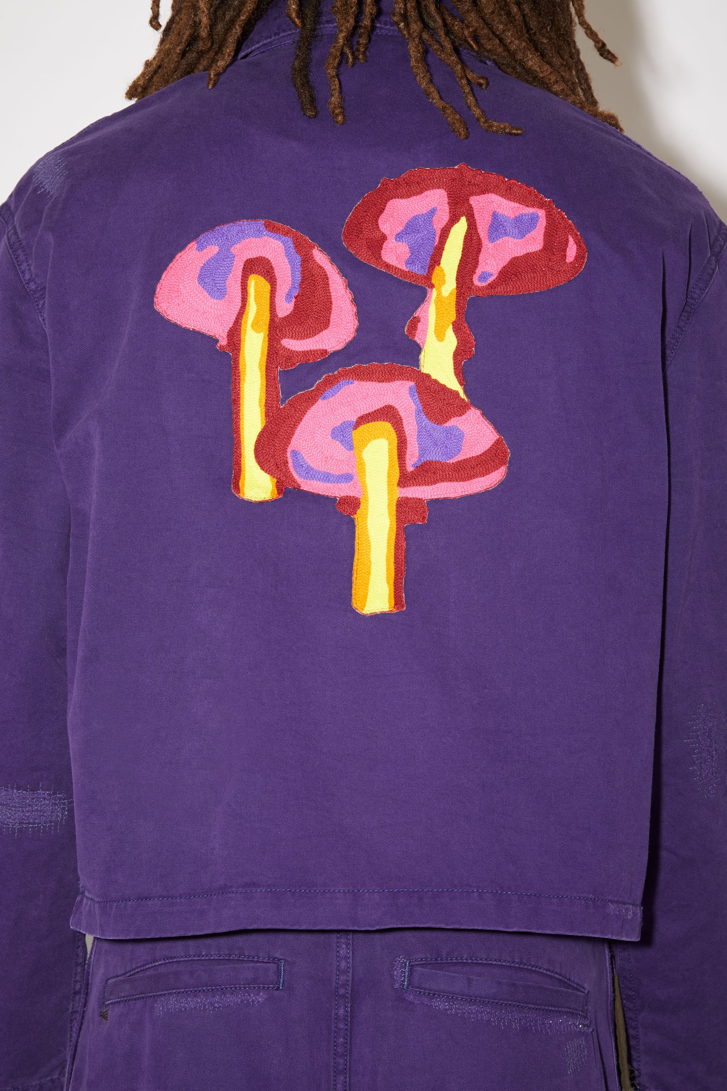 Embroidered zip jacket - Purple - 5