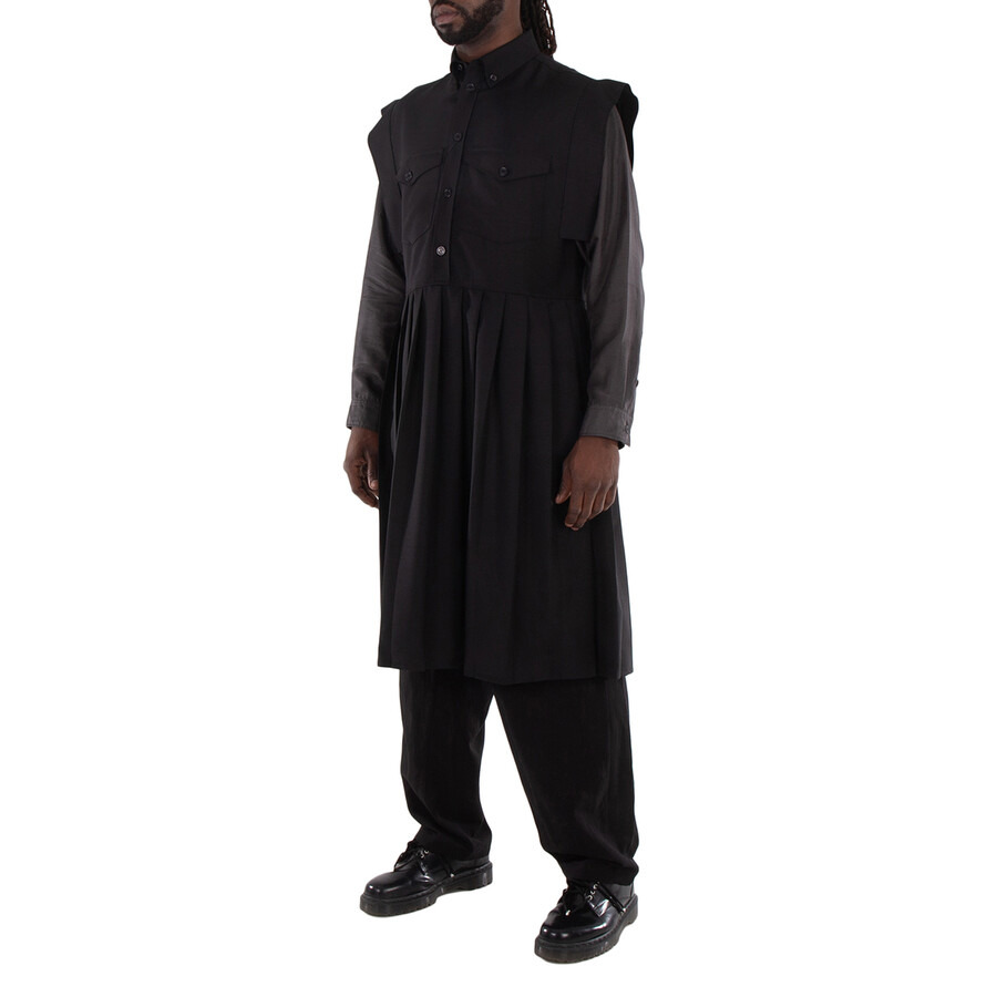 Burberry Men's Pleated Mohair & Wool Kilt Shirt Dress - 3
