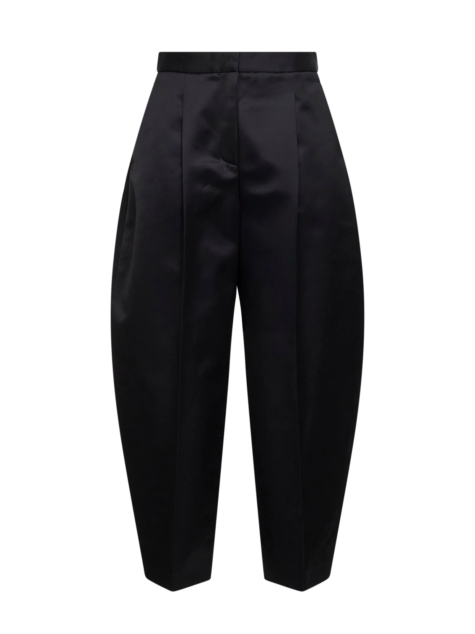 Black cotton and viscose rounded trousers - 1
