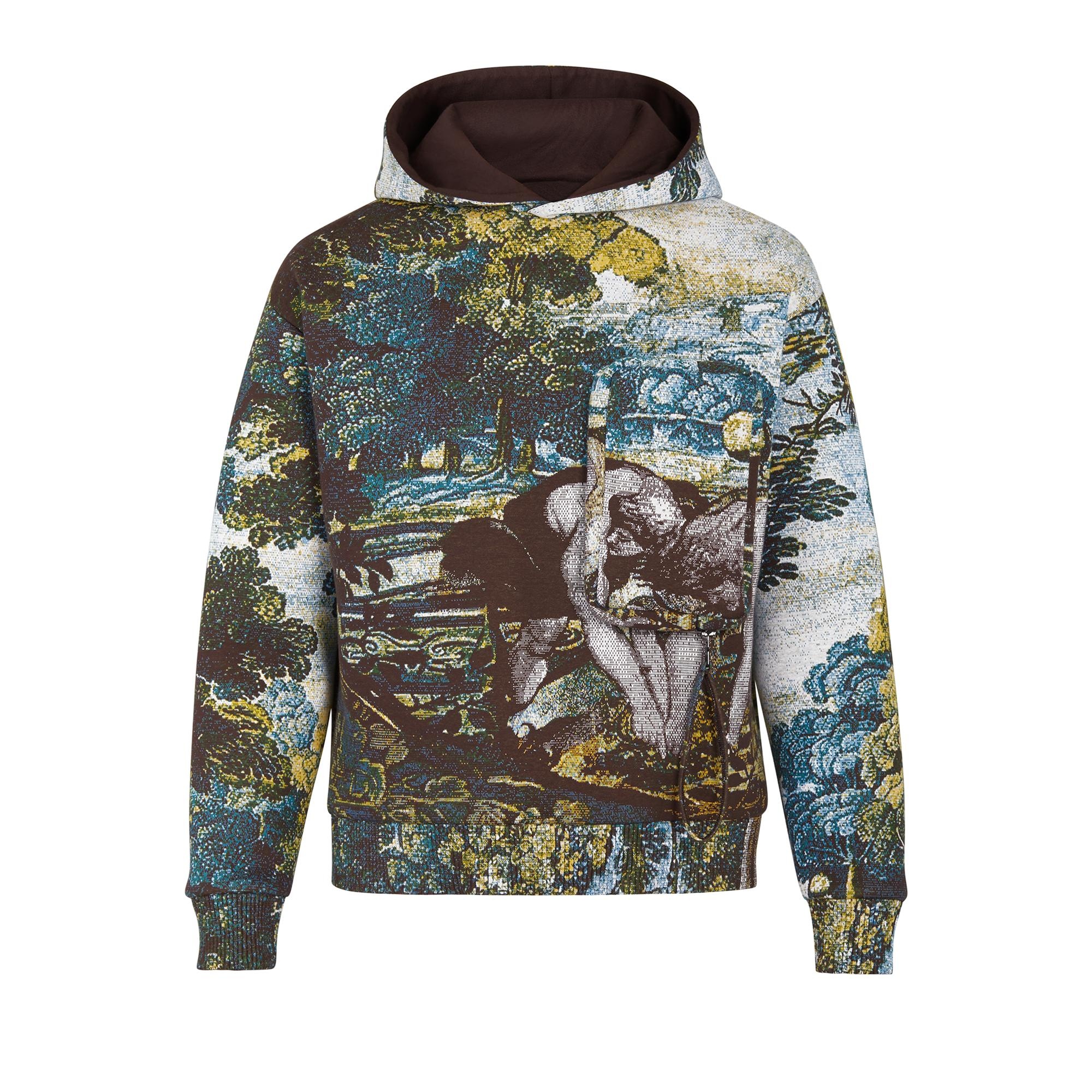 Tapestry Jacquard 3D Pocket Hoodie - 1