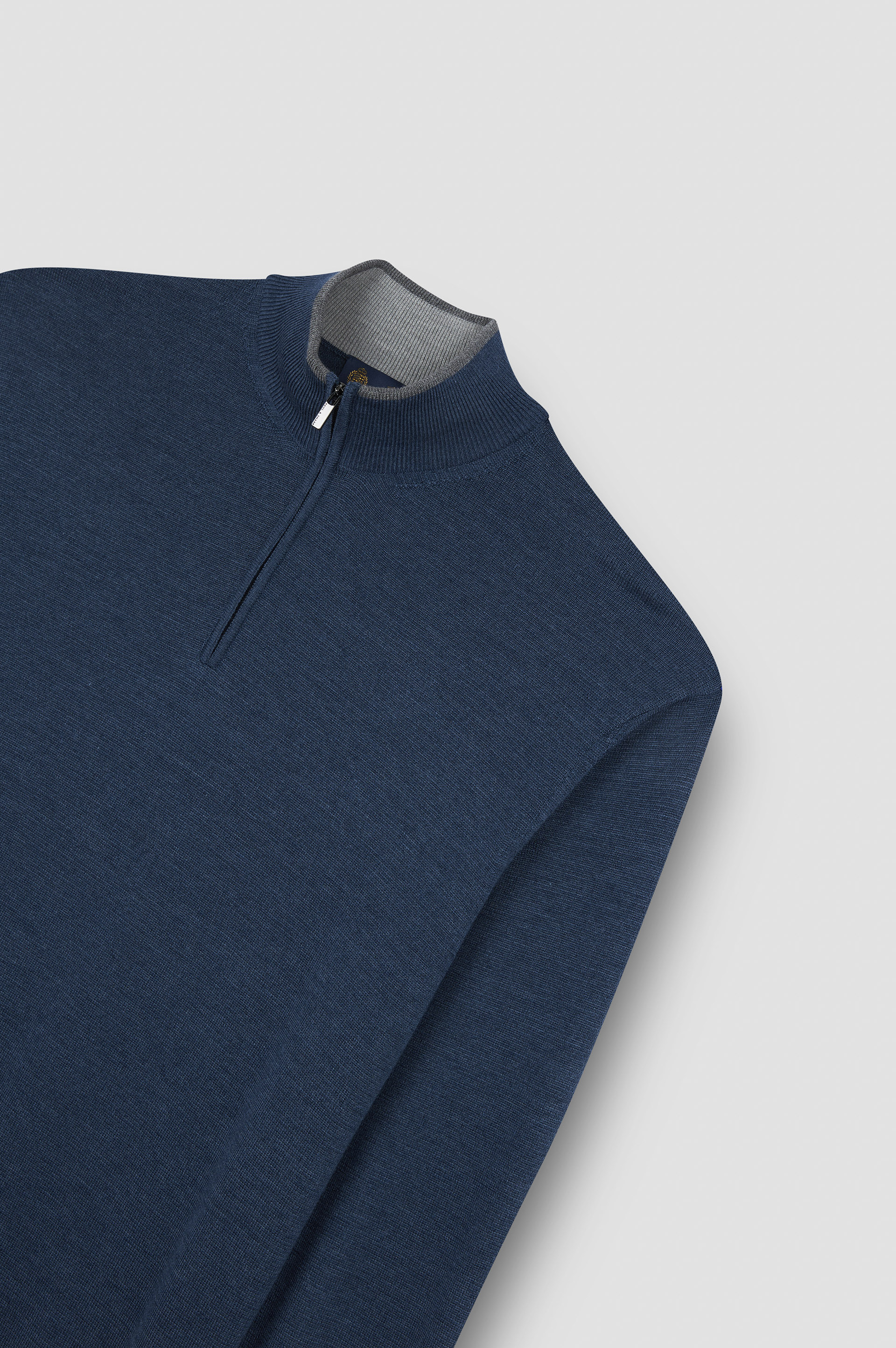WOOL SILK HALF ZIP SWEATER - 5