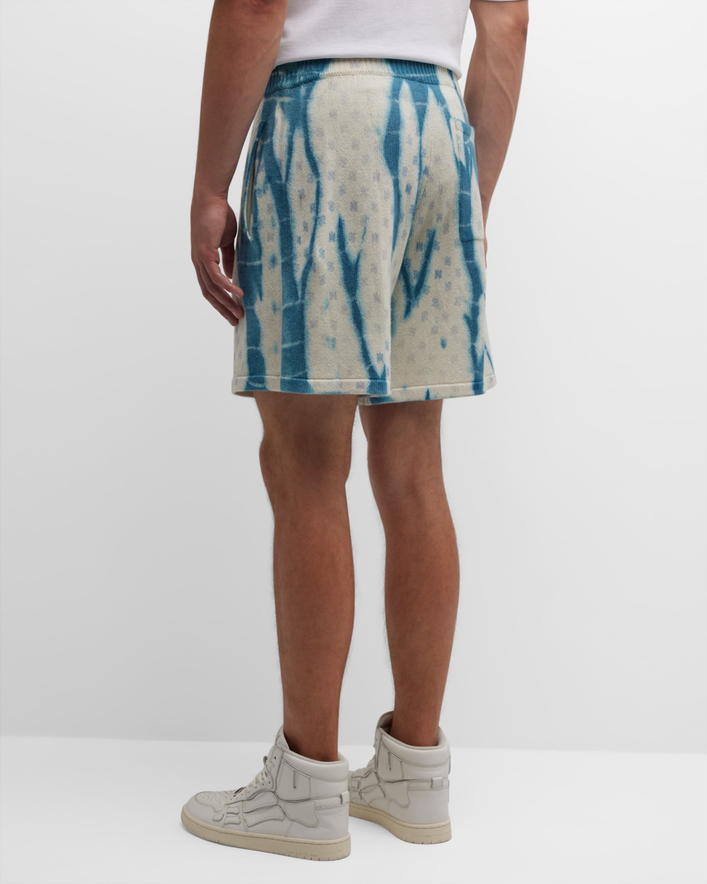 Men's Cashmere-Wool Knit Tie-Dye Shorts - 4