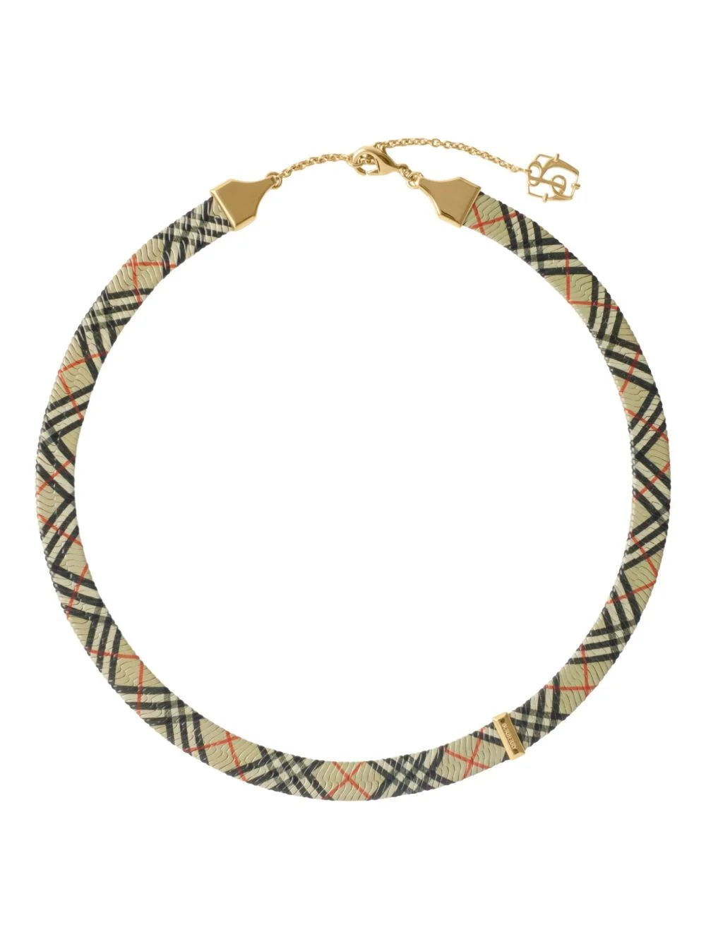 check-print chain necklace - 1
