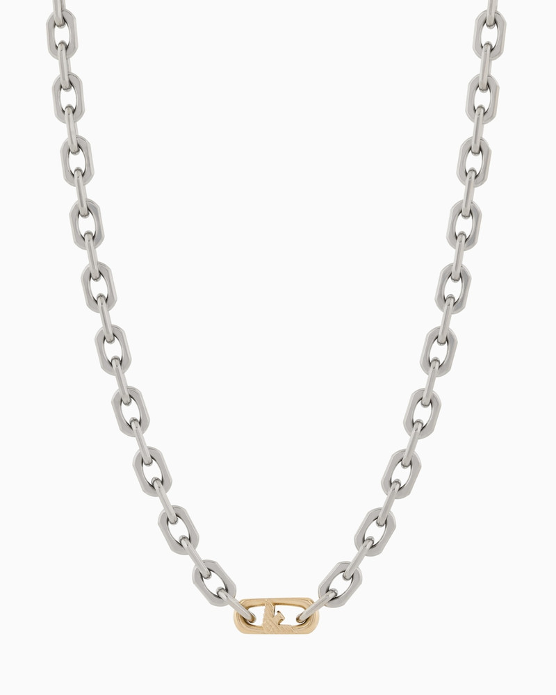 TWO-TONE STAINLESS STEEL CHAIN NECKLACE 1